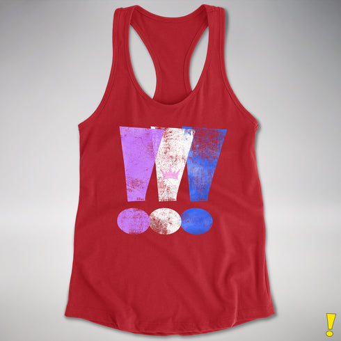 Drag Pride Grunge Exclamation Points Racerback Tank - Red